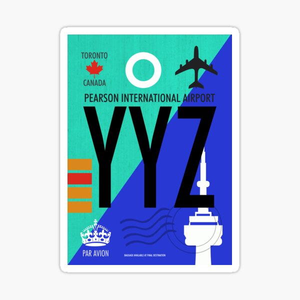 Vista previa del artículo con la obra «AEROPUERTO INTERNACIONAL DE PEARSON Etiqueta de equipaje Etiqueta de equipaje Código de aeropuerto TORONTO CANADA», diseñado y vendido por kwiebe34.