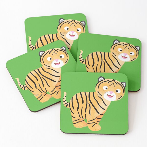 Item preview, Cute happy tiger cub cartoon  designed and sold by FrogFactory.