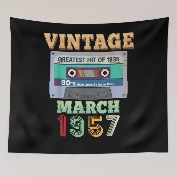 Item preview, Vintage March 1957 64th Birthday 64 Years Old Cassette Tape designed and sold by aguilaro.