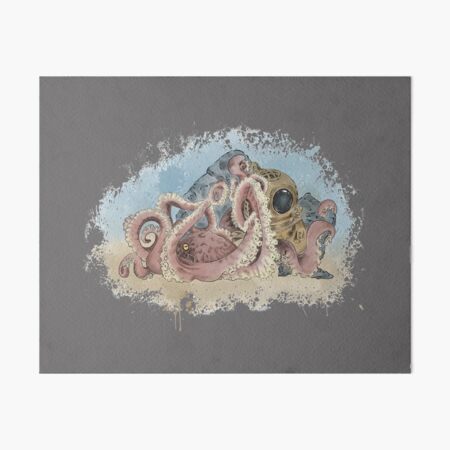 Octopus Tentacle Two-Tone Drawing Art Board Print for Sale by  SuspendedDreams