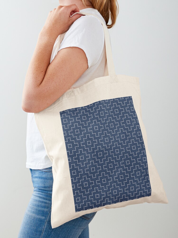 Sashiko Pattern Japanese Stitching Style. | Tote Bag