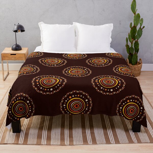 Item preview, Australian aboriginal color ornament with circles, crooked stripes, dots. designed and sold by IndigoCat.