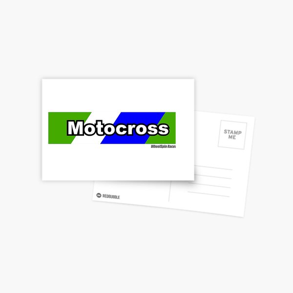 MOTOCROSS GREEN MULTI STRIPES Graphic (White Background) Postcard