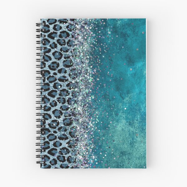 Item preview, Watercolor Teal Leopard Glittery Silver Sequins designed and sold by WOW TeesAndThings.