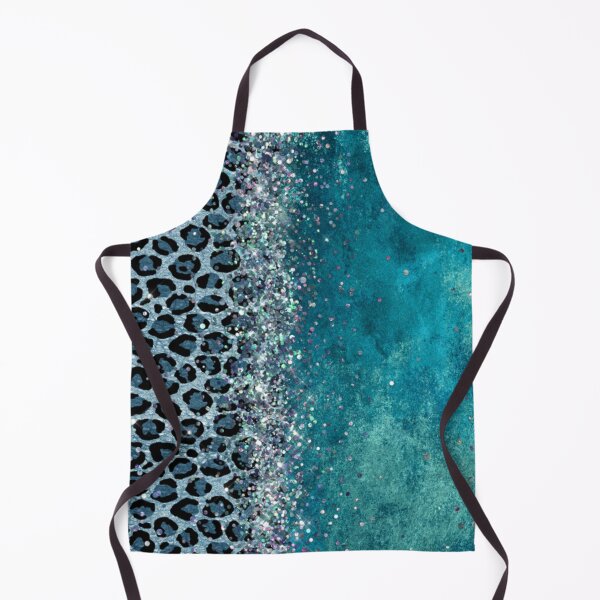 Item preview, Watercolor Teal Leopard Glittery Silver Sequins designed and sold by WOW TeesAndThings.