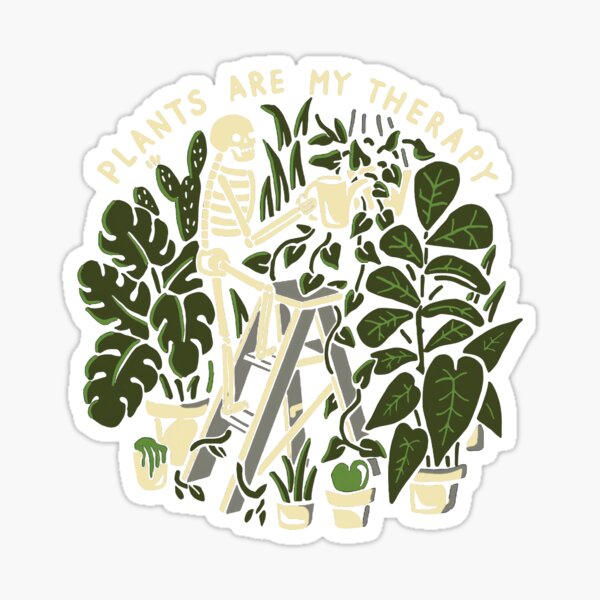 Item preview, Plants are my therapy skeleton designed and sold by AngelJames.