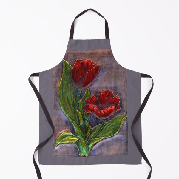 Item preview, Red Tulips Embossed on Copper designed and sold by Marcella Chapman.