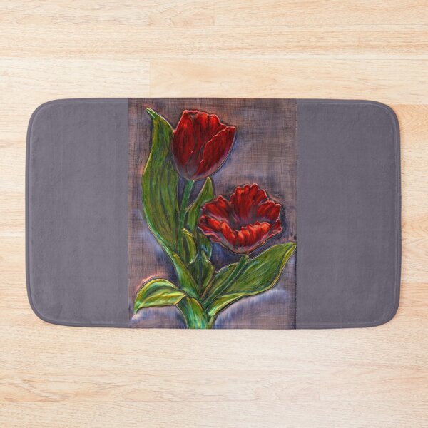 Item preview, Red Tulips Embossed on Copper designed and sold by Marcella Chapman.
