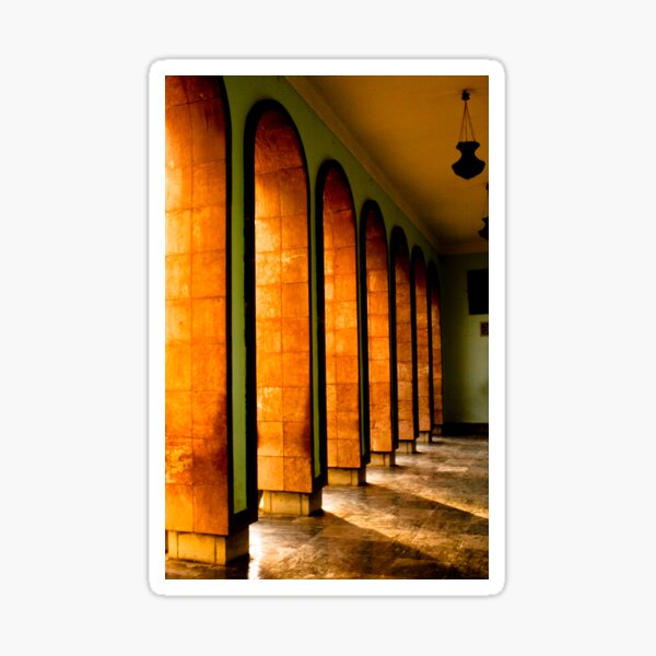 Photograph of Persian Burnt Orange and Mint Green Architectural Arches Sticker
