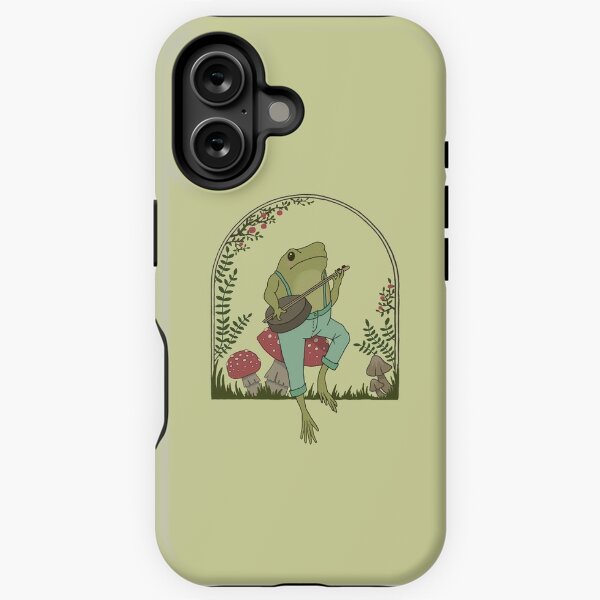 Artikel-Vorschau von Cottagecore Ästhetischer Frosch, der Banjo auf Pilz spielt: Niedliche Vintage-Goblincore-Bauernkröte im Garten, Emo Grunge Fairycore, designt und verkauft von MinistryOfFrogs.