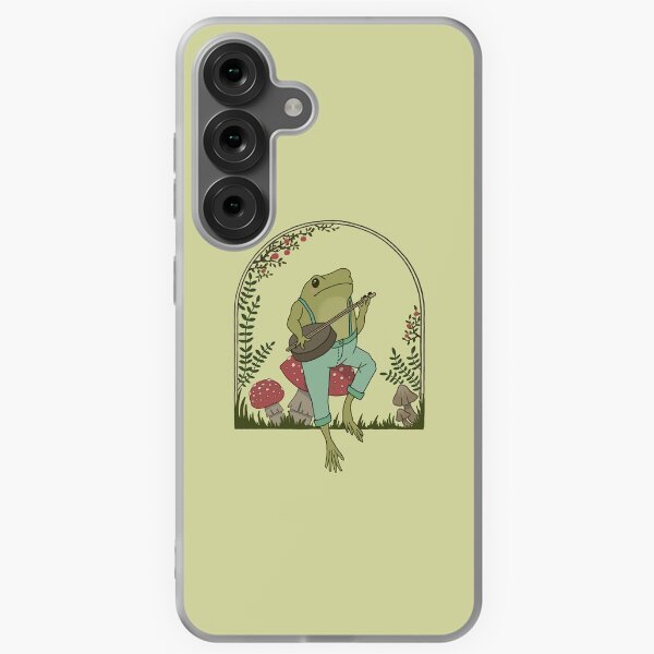 Vista previa del artículo con la obra «Cottagecore Aesthetic Frog Playing Banjo on Mushroom: Cute Vintage Goblincore Farmer Toad in Garden, Emo Grunge Fairycore», diseñado y vendido por MinistryOfFrogs.