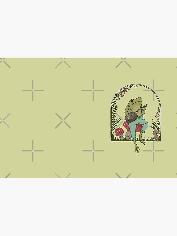 Cottagecore Aesthetic Frog Playing Banjo on Mushroom Cute Vintage - Goblincore Farmer Toad in Garden - Dark Academia Aesthetic Froggy - Emo Grugne Fairycore Foggie by MinistryOfFrogs