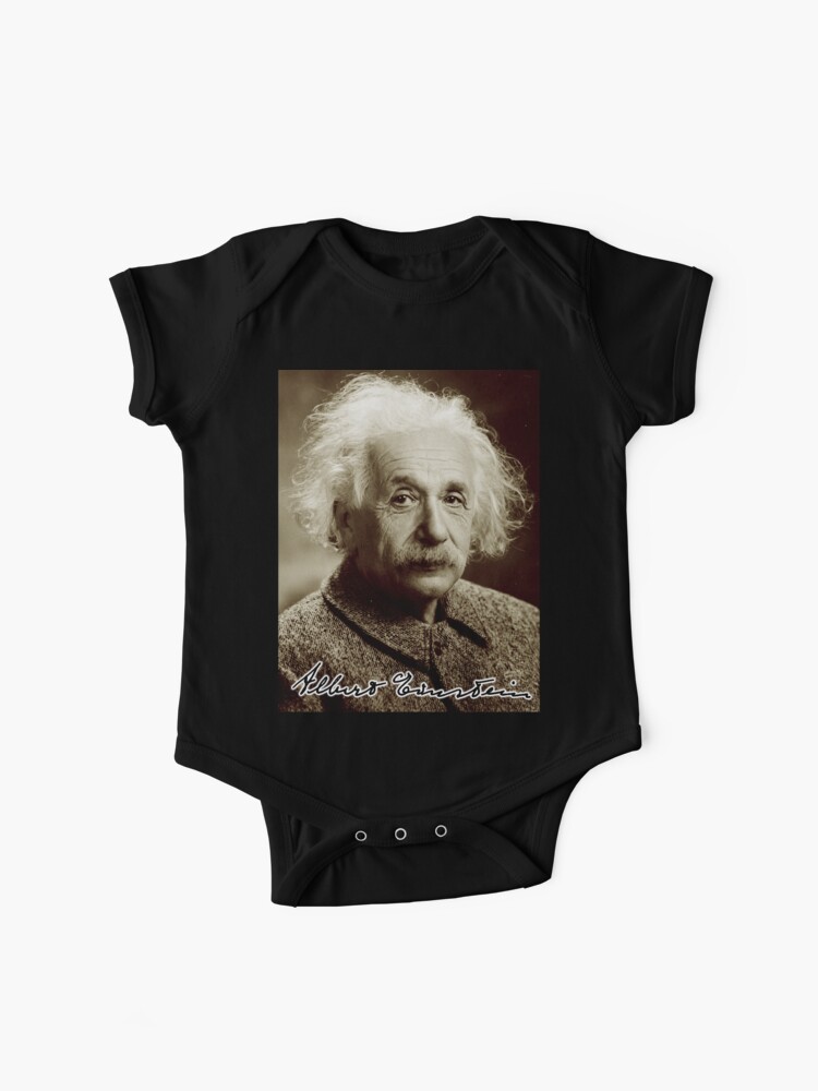 Body Para Bebe Albert Einstein Retrato Firma Fisico Genio Matematico De Tomsredbubble Redbubble