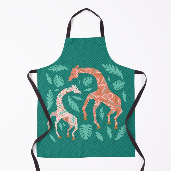 Item preview, Dancing Giraffes in Pink + Teal Green designed and sold by latheandquill.