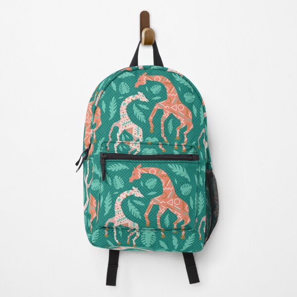 Vista previa del artículo con la obra «Jirafas de baile en rosa + verde azulado», diseñado y vendido por latheandquill.