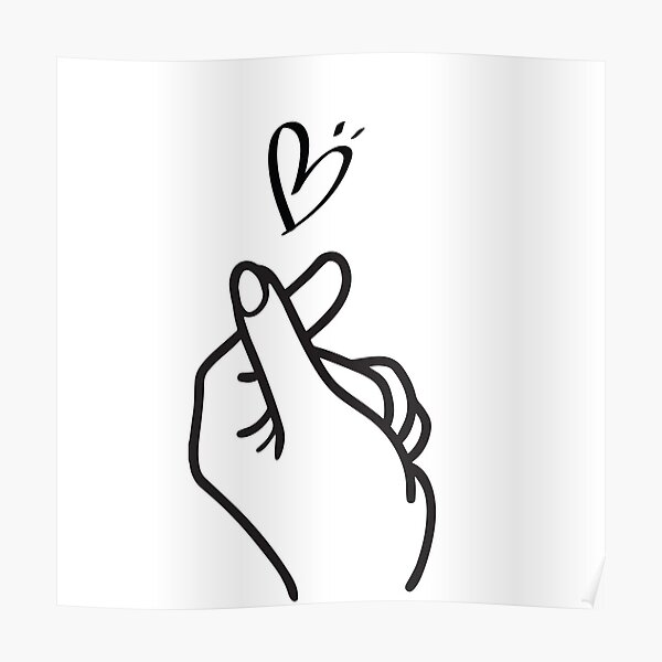 Finger Heart Posters Redbubble