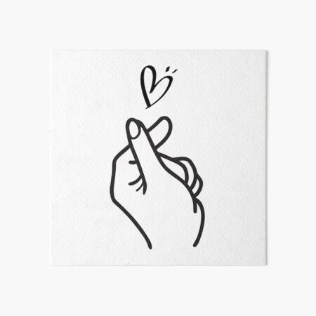 Embroidery style korean finger heart patch tattoo