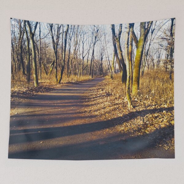 Item preview, Stripped winter park on a bright cloudless winter day, natural background  designed and sold by helenkaiy.