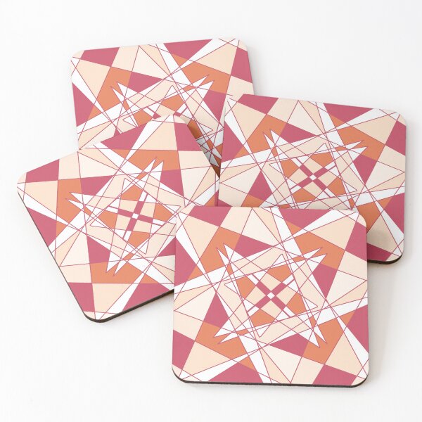 Item preview, Orange Pink Shattered Mirror Symmetry Linear Work Pattern designed and sold by bubblyshades.
