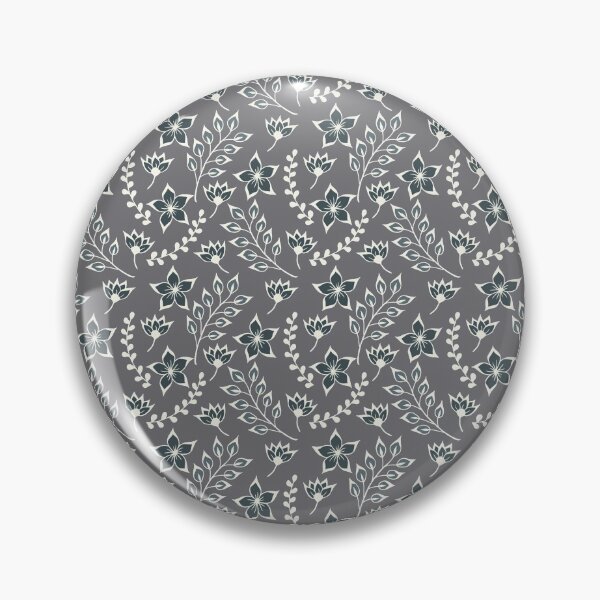 Item preview, Grey Retro Vintage Floral Pattern designed and sold by GeeHanz.