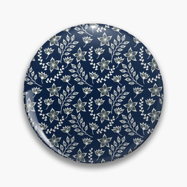 Item preview, Blue Retro Vintage Floral Pattern designed and sold by GeeHanz.