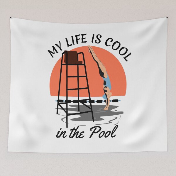 Item preview,  Funny Swimmer Quote , My Life is Cool IN the Pool designed and sold by remonss.
