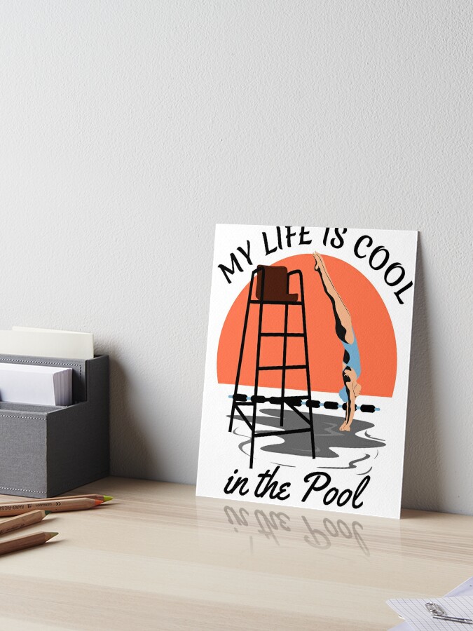 Impression Rigide Citation Drole De Nageur Ma Vie Est Cool Dans La Piscine Par Remonss Redbubble