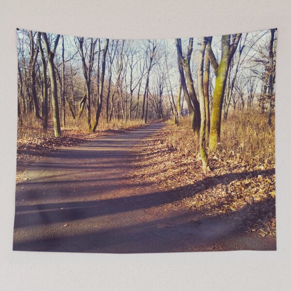 Item preview, Stripped winter park on a bright cloudless winter day, natural background  designed and sold by helenkaiy.