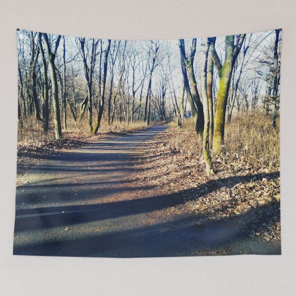 Item preview, Stripped winter park on a bright cloudless winter day, natural background  designed and sold by helenkaiy.