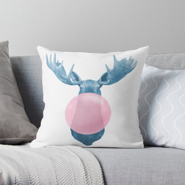 moose bubble Throw Pillow