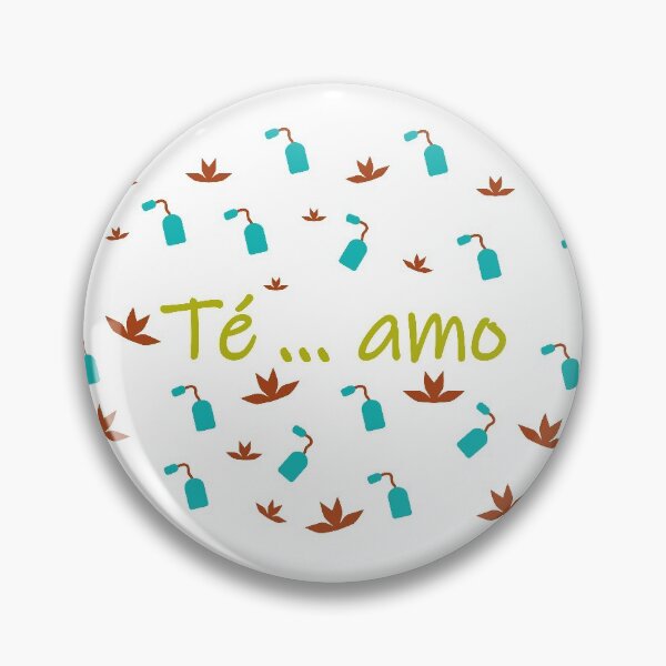 Item preview, Te amo - I love tea in spanish- yellow blue and brown designed and sold by CSouissi.