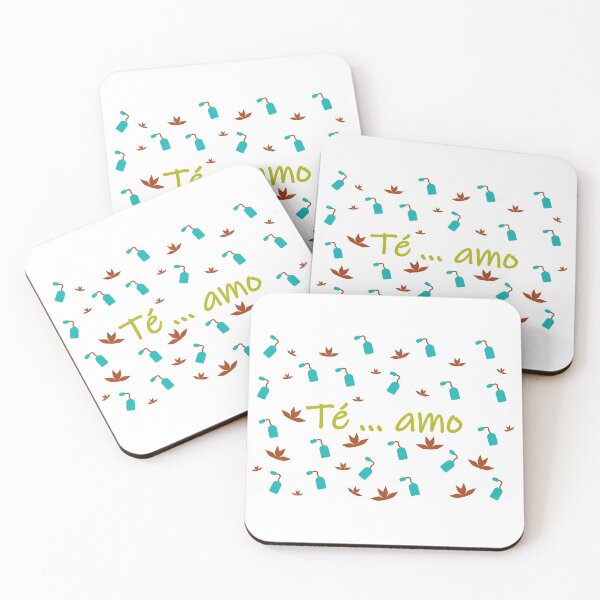 Item preview, Te amo - I love tea in spanish- yellow blue and brown designed and sold by CSouissi.
