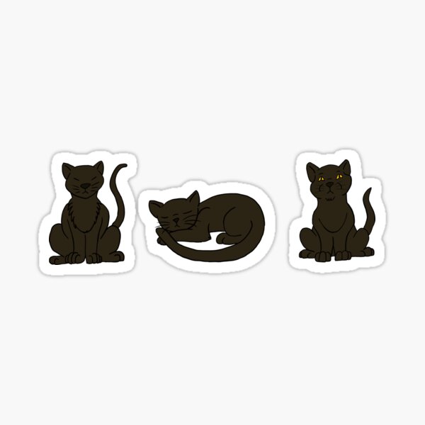 Three Little Black Cats Sticker