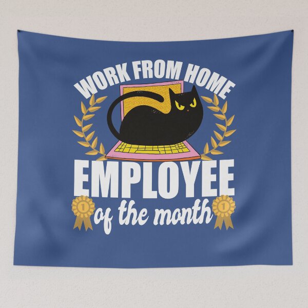 Item preview, Work From Home Employee Of The Month Cat Lover designed and sold by mikels.