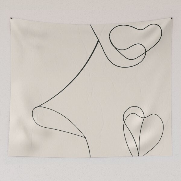 Artikelvorschau, Continuous Line Art Face Drawing, Minimalist Floral Shapes entworfen und verkauft von technicolorable_art.