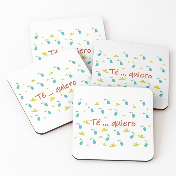 Item preview,  Té ... quiero - I love tea in spanish- brown green and blue designed and sold by CSouissi.