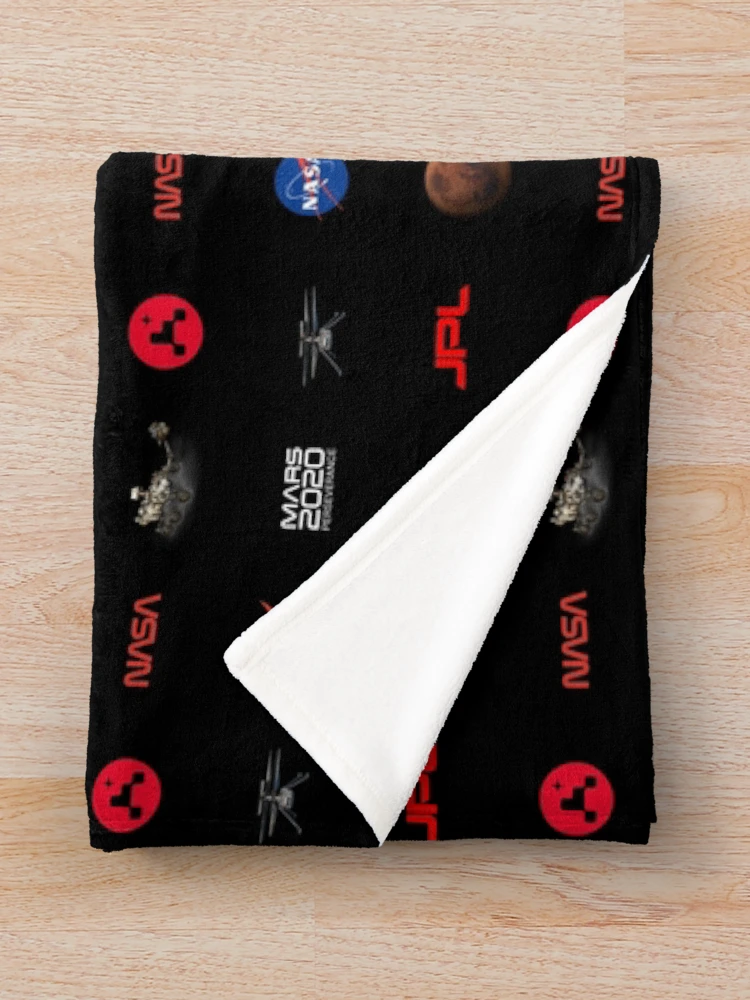 Thumbnail 3 of 6, Throw Blanket, Perseverance Rover Pattern designed and sold by FunGuru.