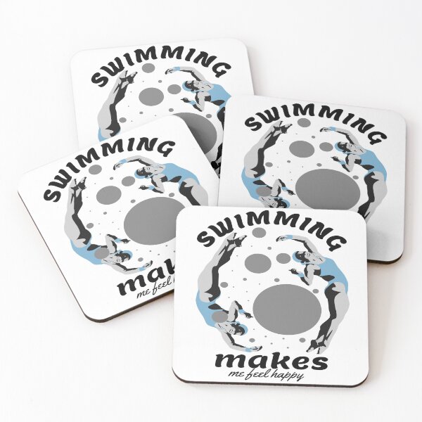 Item preview,  Swimming lover  sayings , Swimming Makes Me Feel Happy designed and sold by remonss.