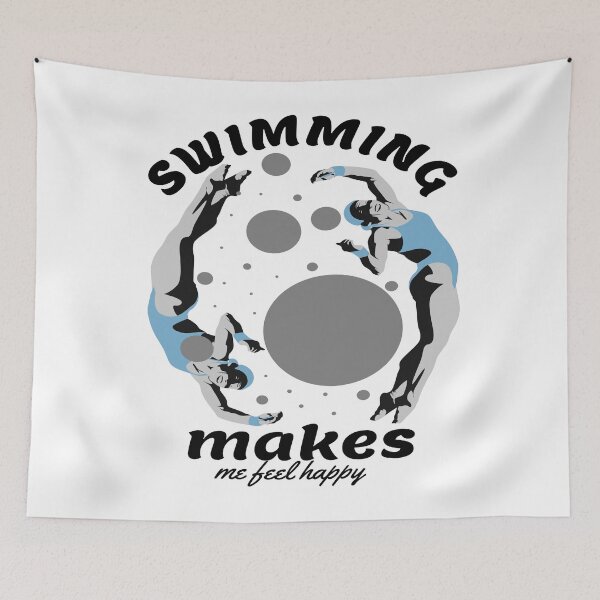 Item preview,  Swimming lover  sayings , Swimming Makes Me Feel Happy designed and sold by remonss.