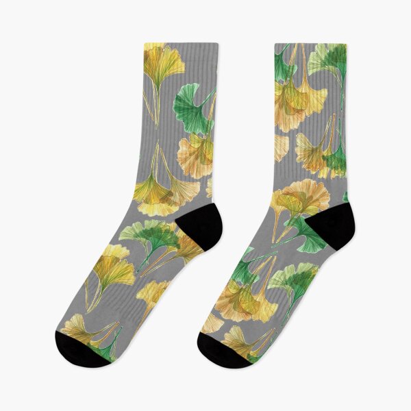 Artikelvorschau, Kopie der Blätter von Gingko Biloba auf hellgrauem Muster entworfen und verkauft von victorsboutique.