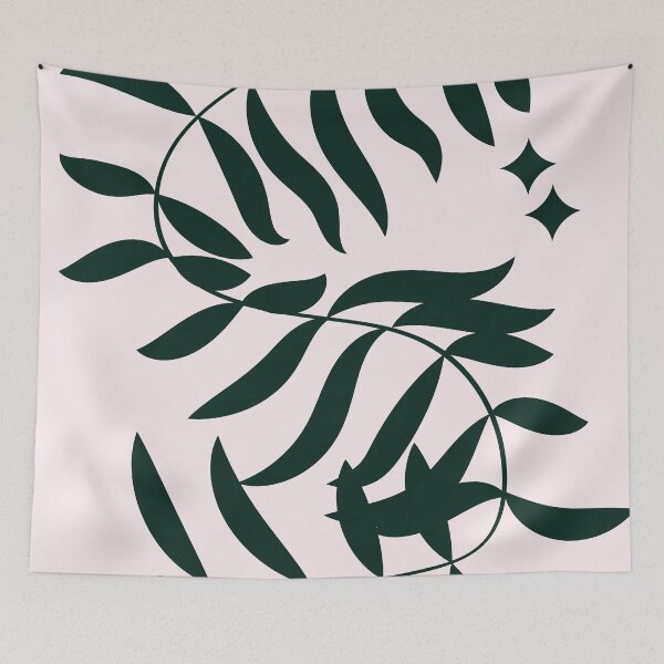 Artikelvorschau, Botanical, Plant, Palm Leaf, Earth Tones, Boho, Beige entworfen und verkauft von technicolorable_art.
