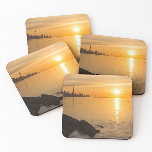 Item preview, Crossing the Sunpath in Flight - Toronto Skyline Sunrise with Cormorants designed and sold by Georgia Mizuleva.