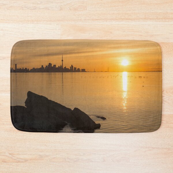 Item preview, Crossing the Sunpath in Flight - Toronto Skyline Sunrise with Cormorants designed and sold by Georgia Mizuleva.