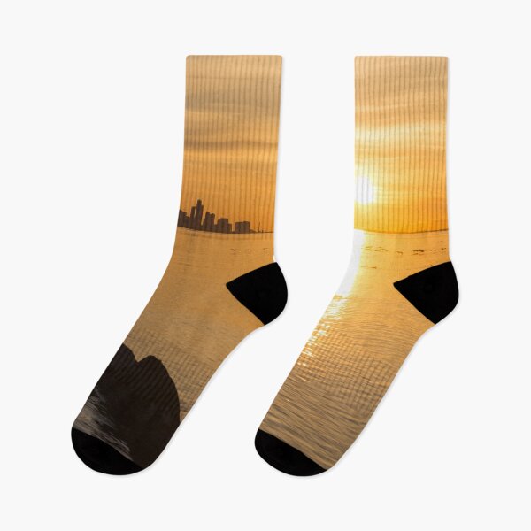 Item preview, Crossing the Sunpath in Flight - Toronto Skyline Sunrise with Cormorants designed and sold by Georgia Mizuleva.