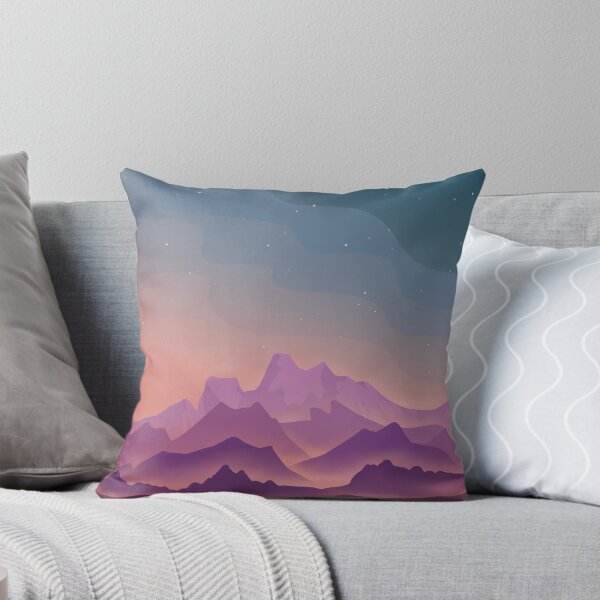 Item preview, Purple Hills, Minimal Landscape Digital Illustration designed and sold by AlmightyClaire.
