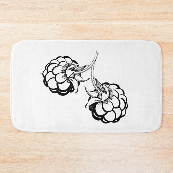 Item preview, two stylized black and white raspberries designed and sold by nataliavavilina.