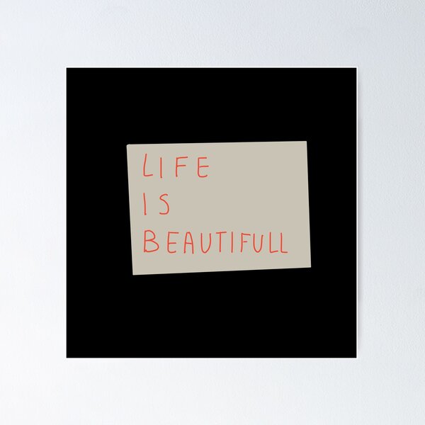 Item preview, Life is beautifull,simple motivational handwritten words designed and sold by ciaobebo.