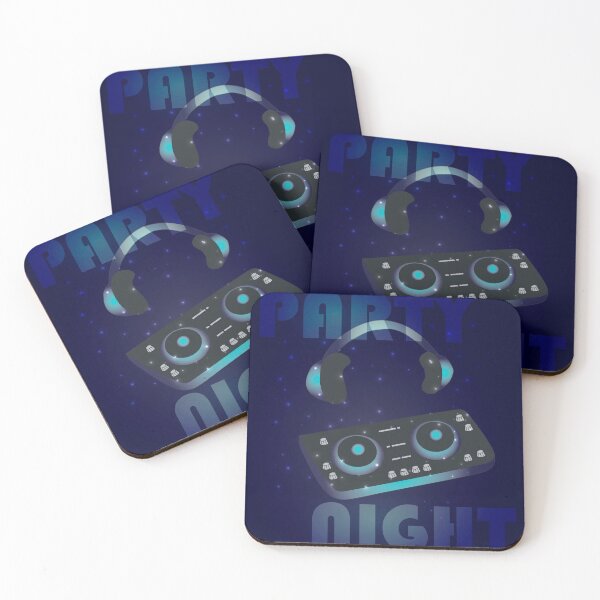 Item preview, Night dance party music poster or flyer template with glowing dj mixer and head phones designed and sold by Familyshmot.