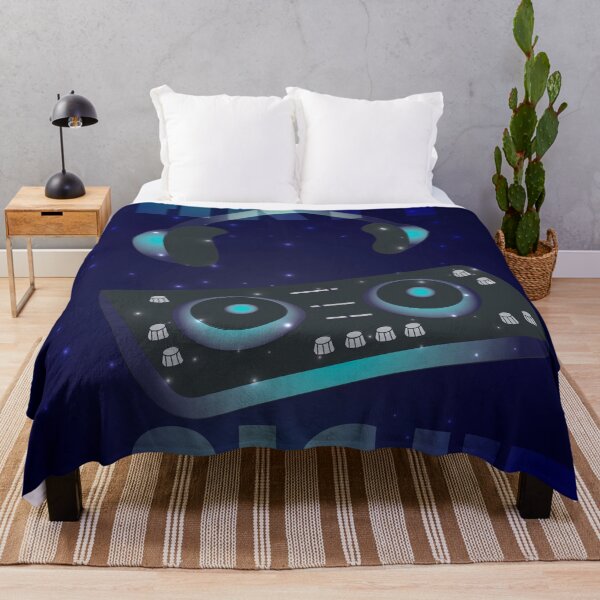 Item preview, Night dance party music poster or flyer template with glowing dj mixer and head phones designed and sold by Familyshmot.