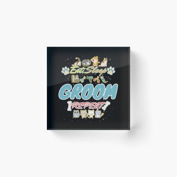 Item preview, cat Grooming eat sleep groom repeat  designed and sold by GameNarongdech.